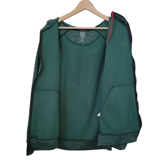 Topo Designs Full-Zip Heathered Green Hoodie Sweatshirt Made in Canada Men's XL - Picture 3 of 7
